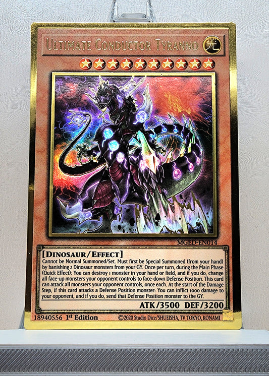 Yugioh! 1x Ultimate Conductor Tyranno (MGED - Premium Gold Rare) 1st Edition