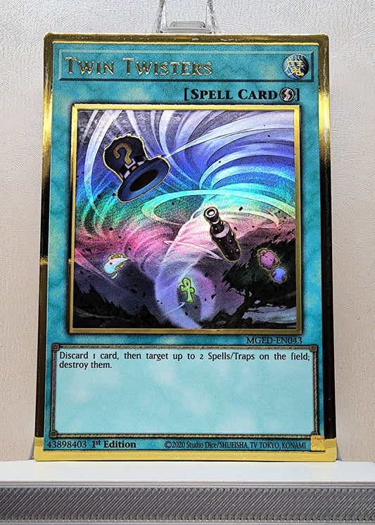 Yugioh! 1x Twin Twisters (MGED - Premium Gold Rare) 1st Edition