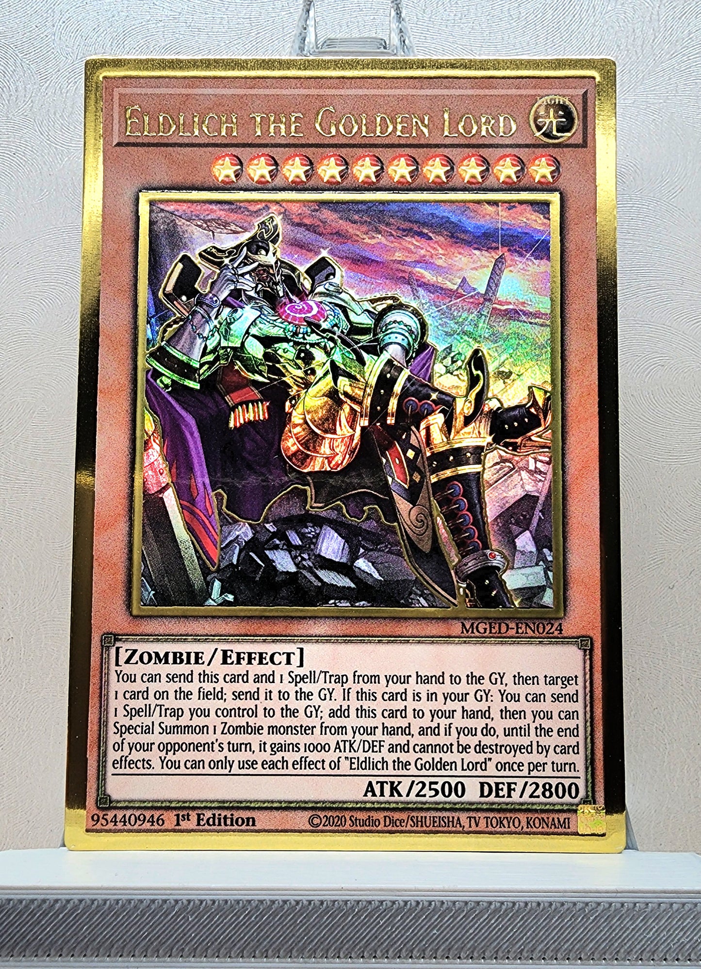 Yugioh! 1x Eldlich the Golden Lord Alt Art (MGED - Premium Gold Rare) 1st Edition