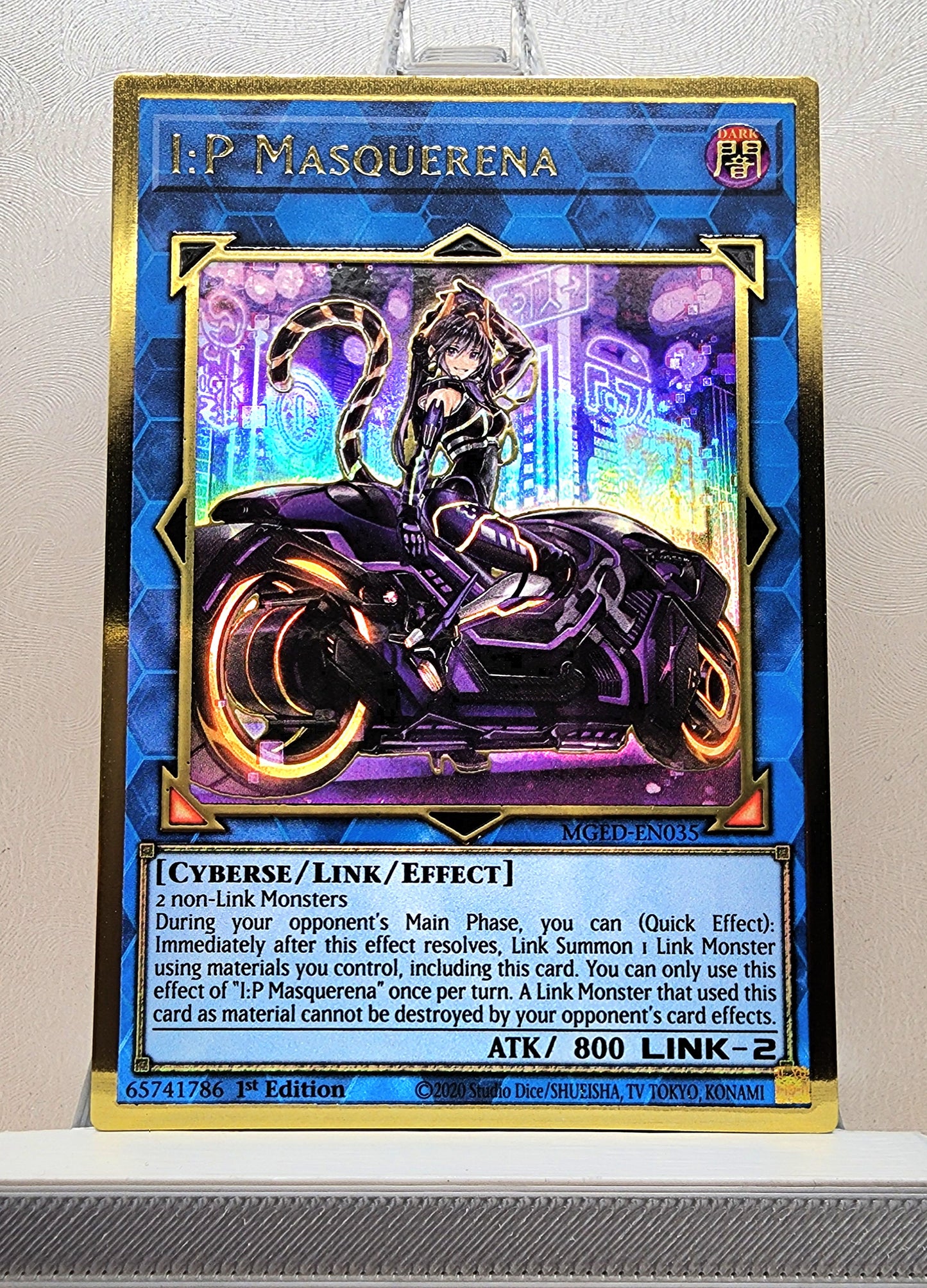 Yugioh! 1x I:P Masquerena Alt Art (MGED - Premium Gold Rare) 1st Edition