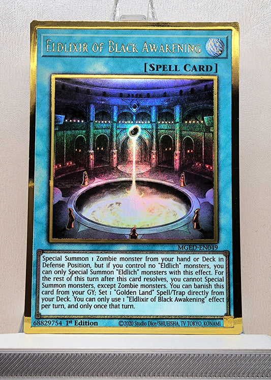 Yugioh! 1x Eldlixir of Black Awakening (MGED - Premium Gold Rare) 1st Edition