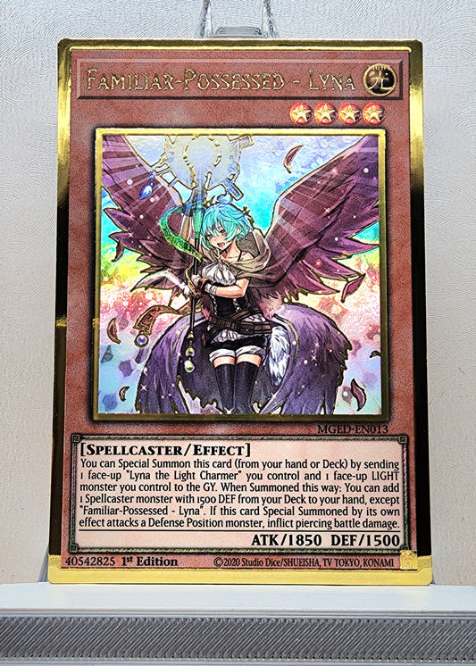 Yugioh! 1x Familiar-Possessed Lyna Alt Art (MGED - Premium Gold Rare) 1st Edition