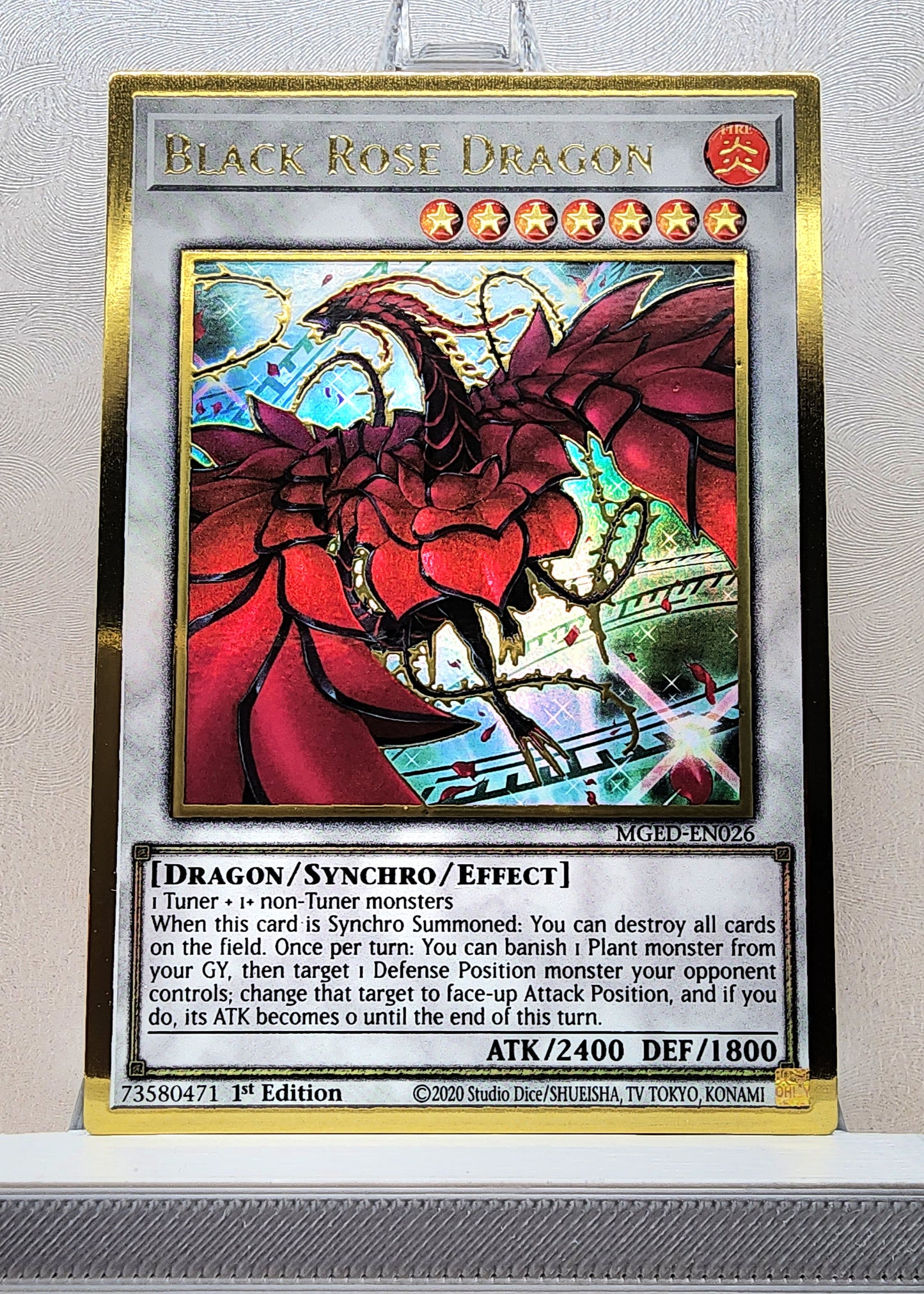 Yugioh! 1x Black Rose Dragon Alt Art (MGED - Premium Gold Rare) 1st Edition