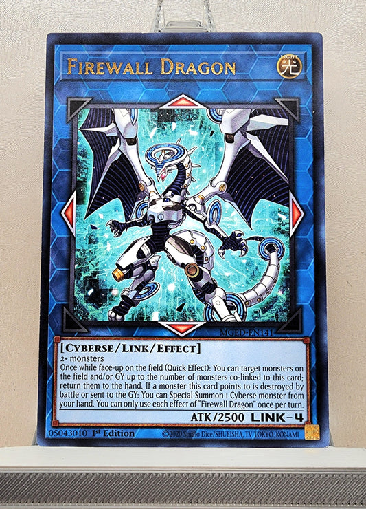 Yugioh! 1x Firewall Dragon (Teal) (MGED - Rare) 1st Edition