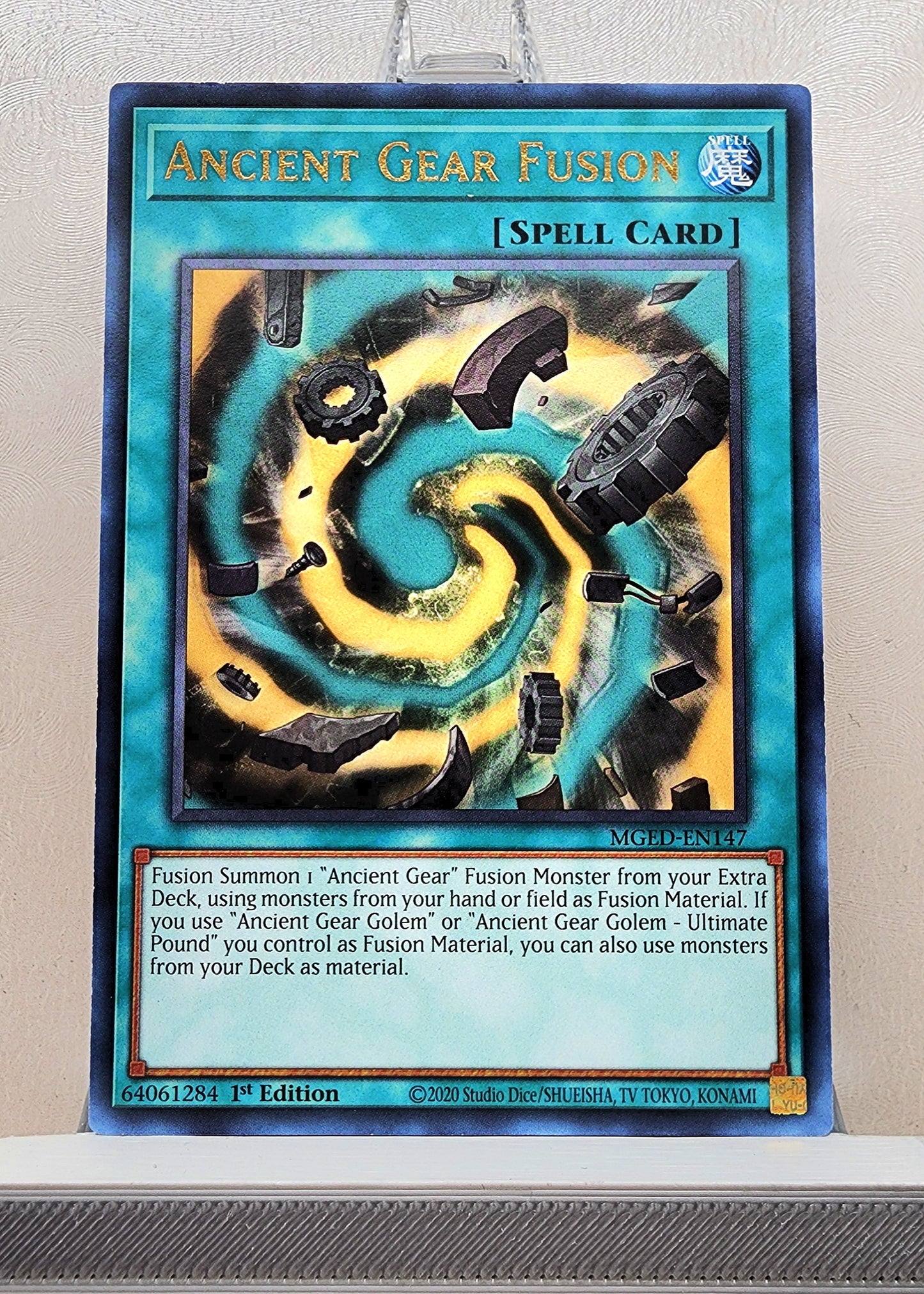 Yugioh! 1x Ancient Gear Fusion (MGED - Rare) 1st Edition