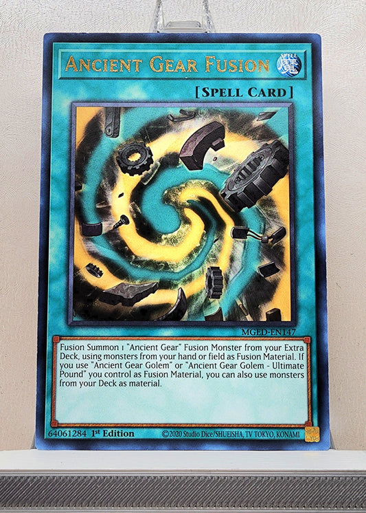 Yugioh! 1x Ancient Gear Fusion (MGED - Rare) 1st Edition