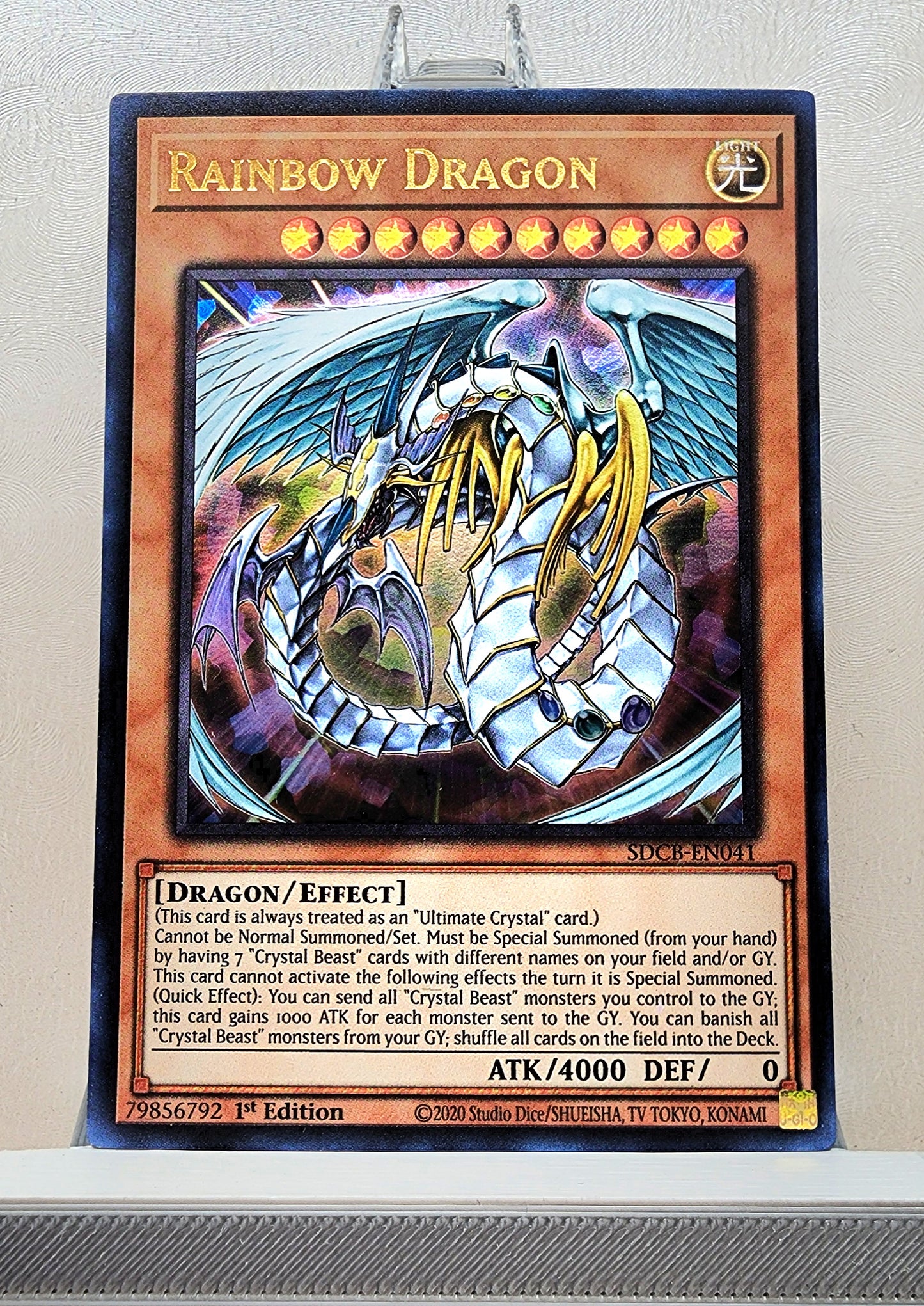 Yugioh! 1x Rainbow Dragon (SDCB - Ultra Rare) 1st Edition