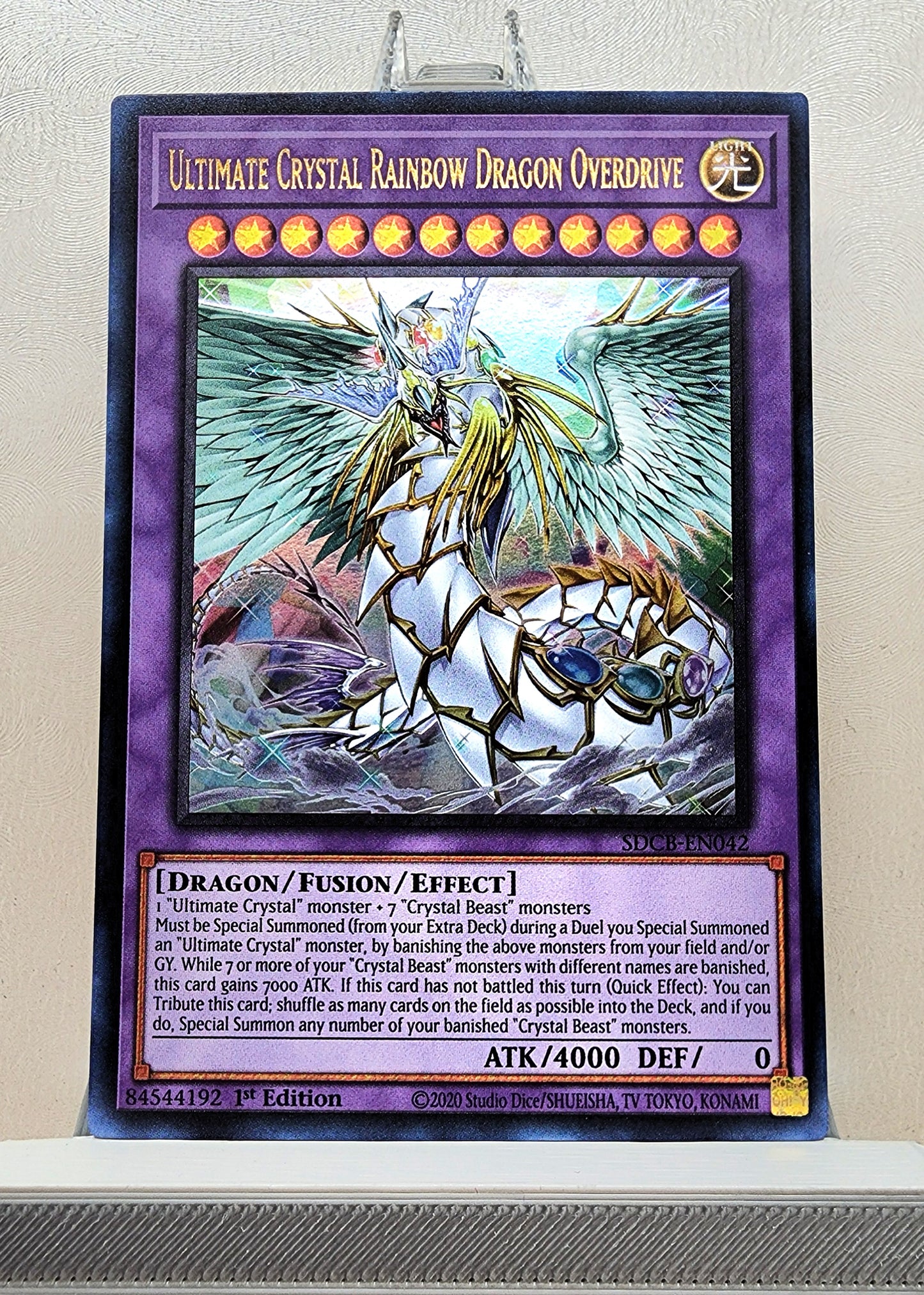 Yugioh! 1x Ultimate Crystal Rainbow Dragon Overdrive (SDCB - Ultra Rare) 1st Edition