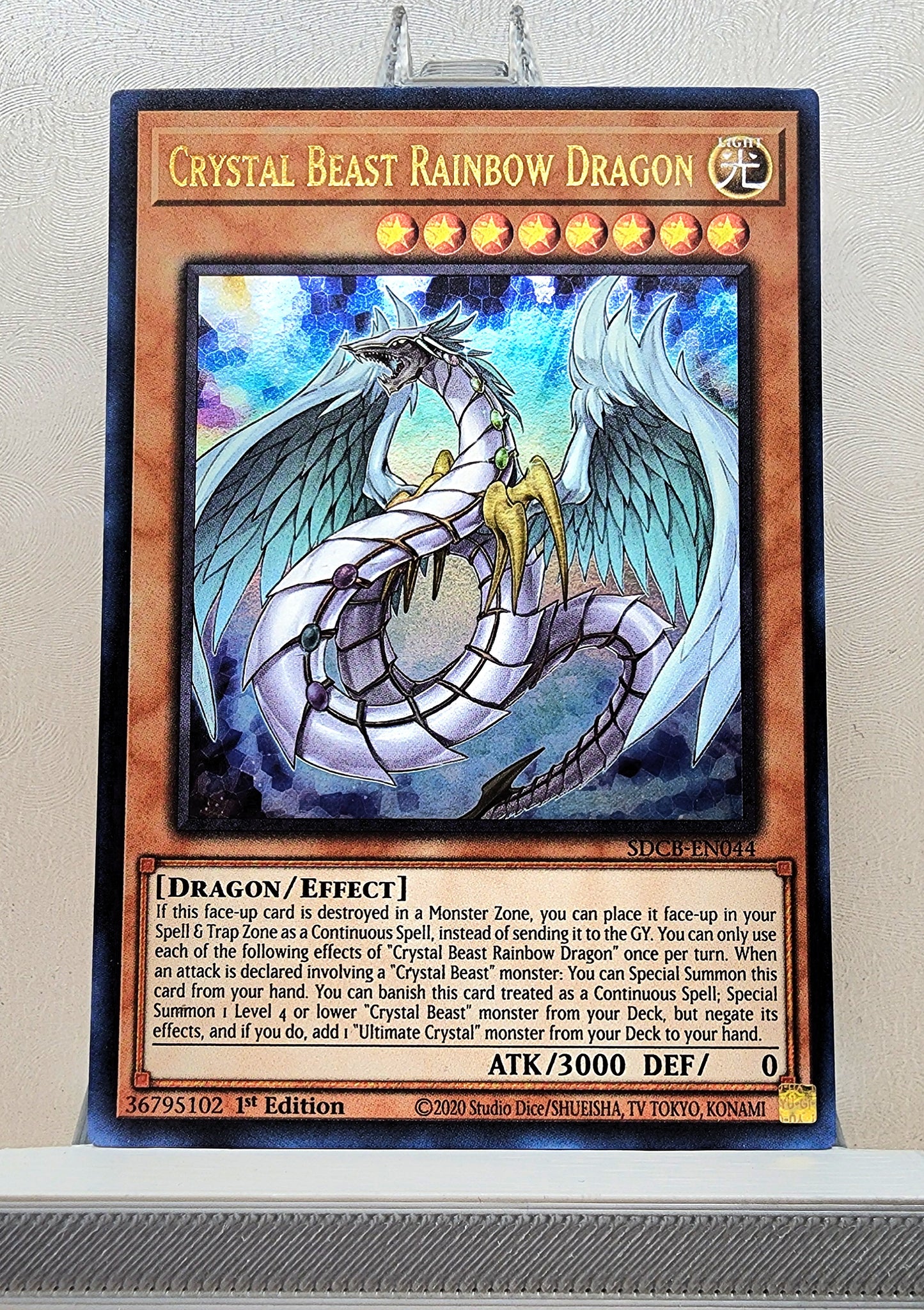 Yugioh! 1x Crystal Beast Rainbow Dragon (SDCB - Ultra Rare) 1st Edition