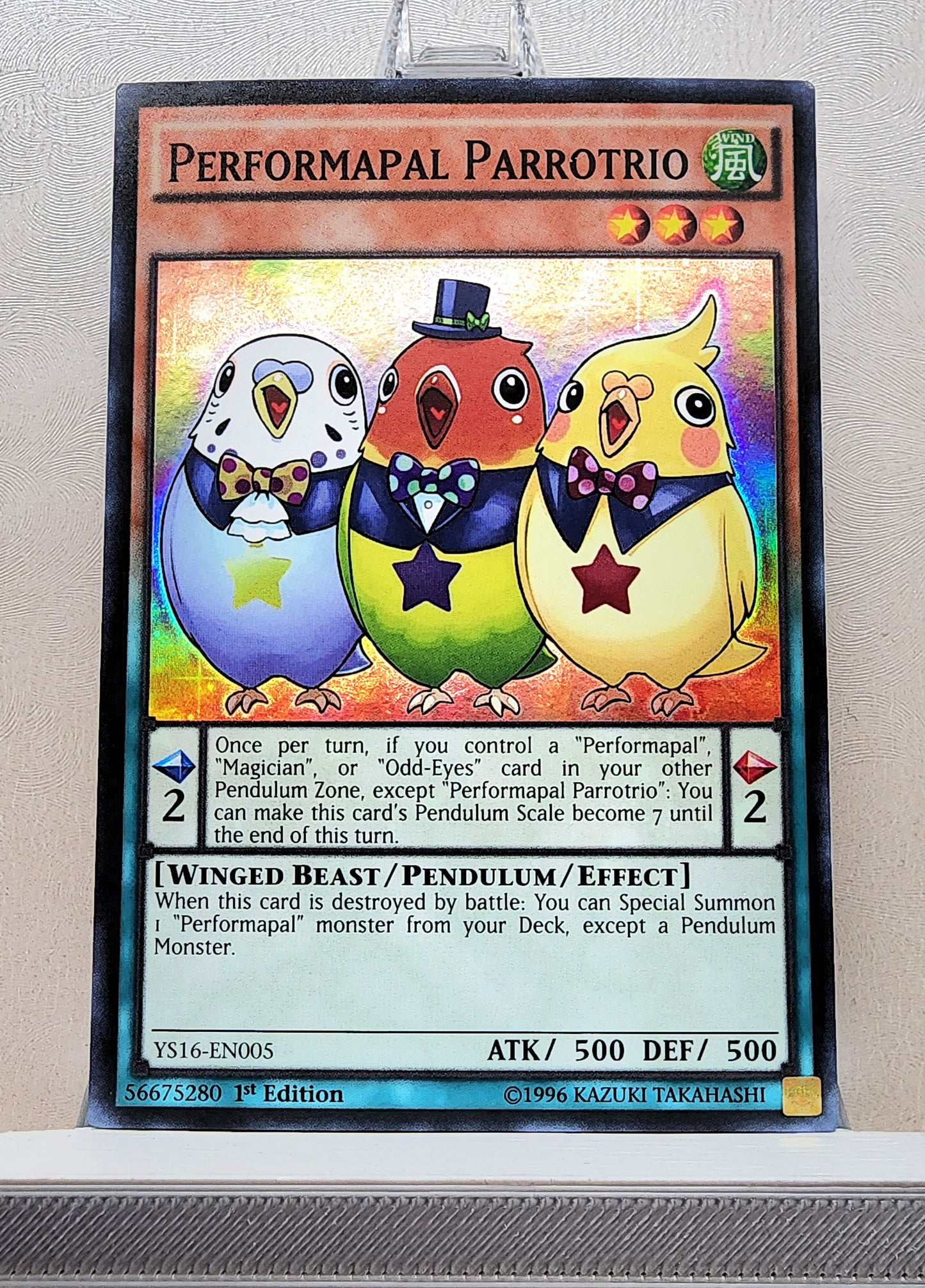 Yugioh! 1x Performapal Parrotrio (YS16 - Super Rare) 1st Edition