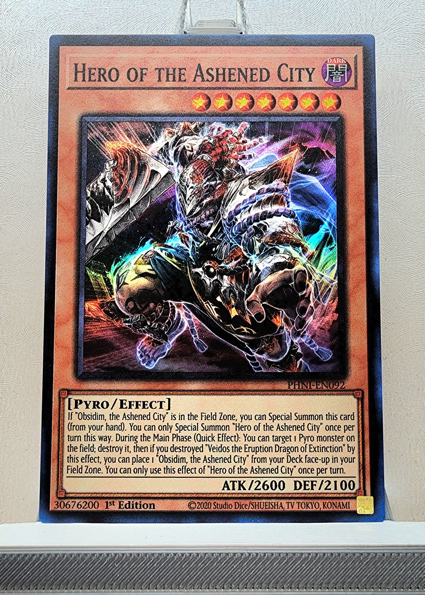 Yugioh! 1x Hero of the Ashened City (PHNI - Super Rare) 1st Edition