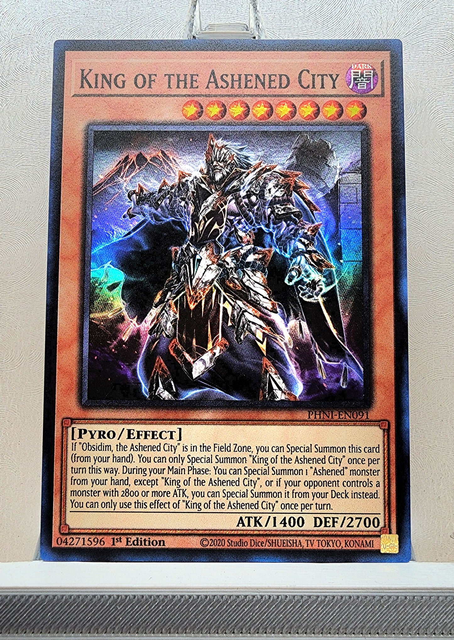 Yugioh! 1x King of the Ashened City (PHNI - Super Rare) 1st Edition