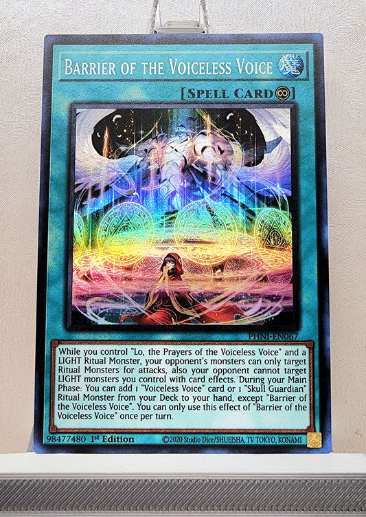 Yugioh! 1x Barrier of the Voiceless Voice (PHNI - Super Rare) 1st Edition