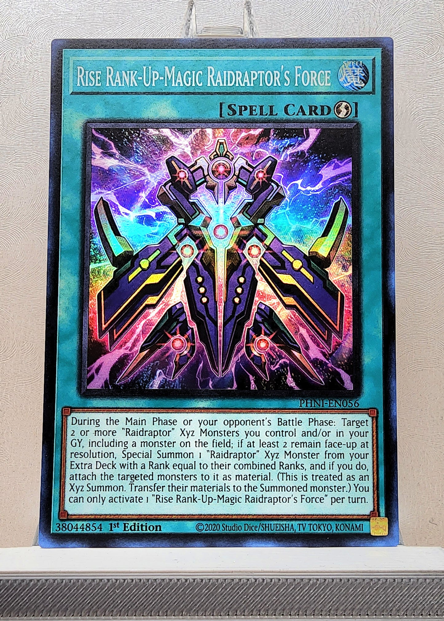 Yugioh! 1x Rise Rank-Up-Magic Raidraptor's Force (PHNI - Super Rare) 1st Edition