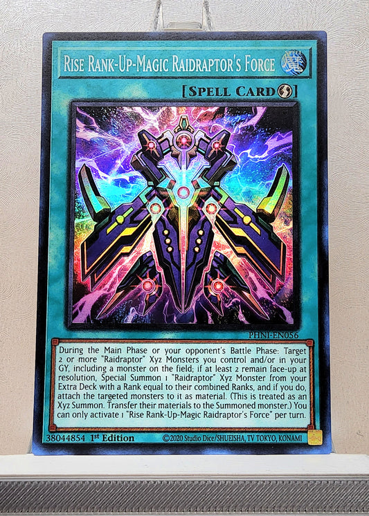 Yugioh! 1x Rise Rank-Up-Magic Raidraptor's Force (PHNI - Super Rare) 1st Edition