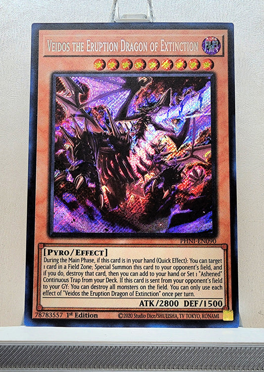 Yugioh! 1x Veidos the Eruption Dragon of Extinction (PHNI - Secret Rare) 1st Edition