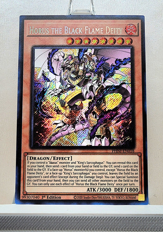 Yugioh! 1x Horus the Black Flame Deity (PHNI - Secret Rare) 1st Edition