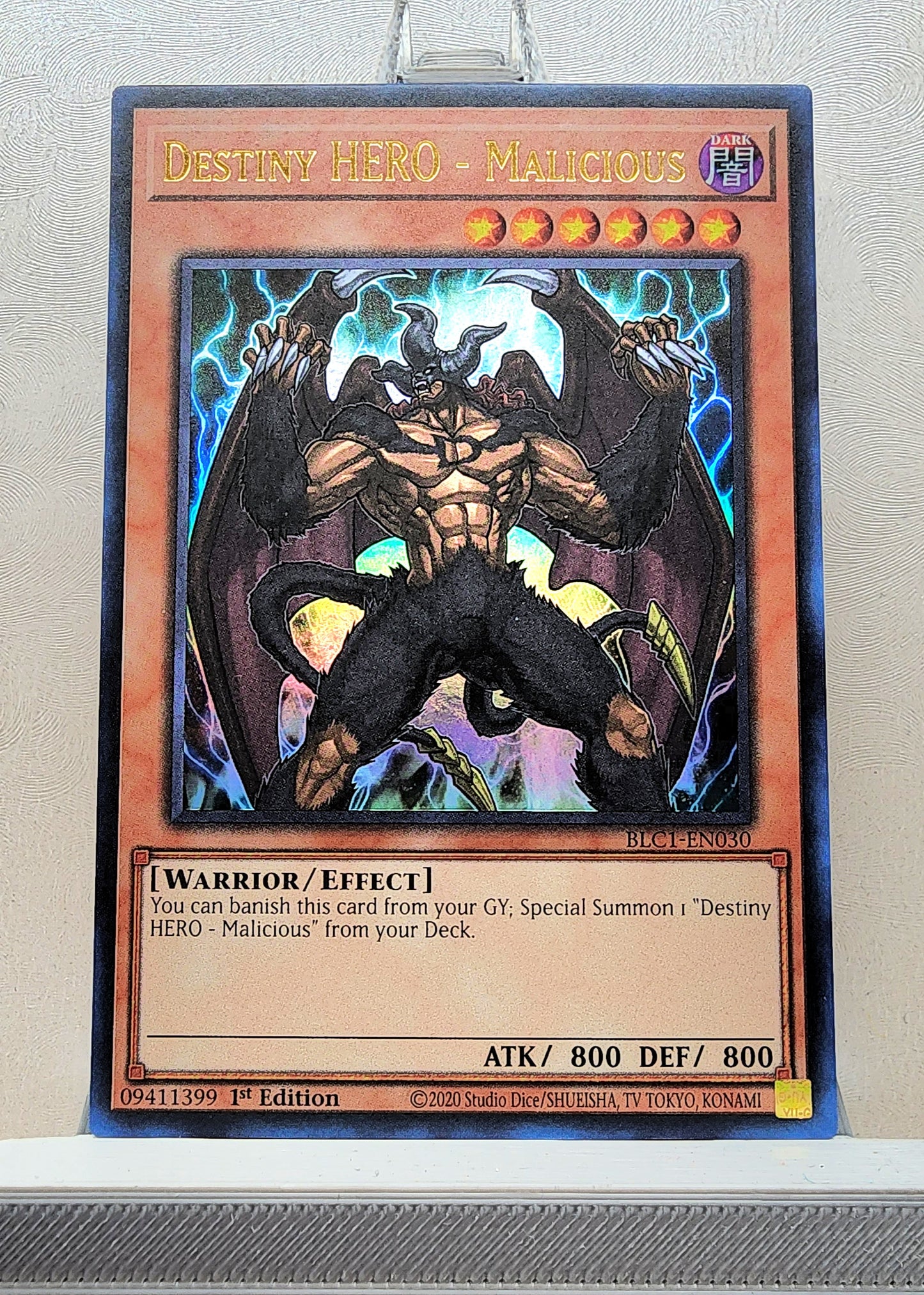 Yugioh! 1x Destiny HERO - Malicious (BLC1 - Ultra Rare) 1st Edition