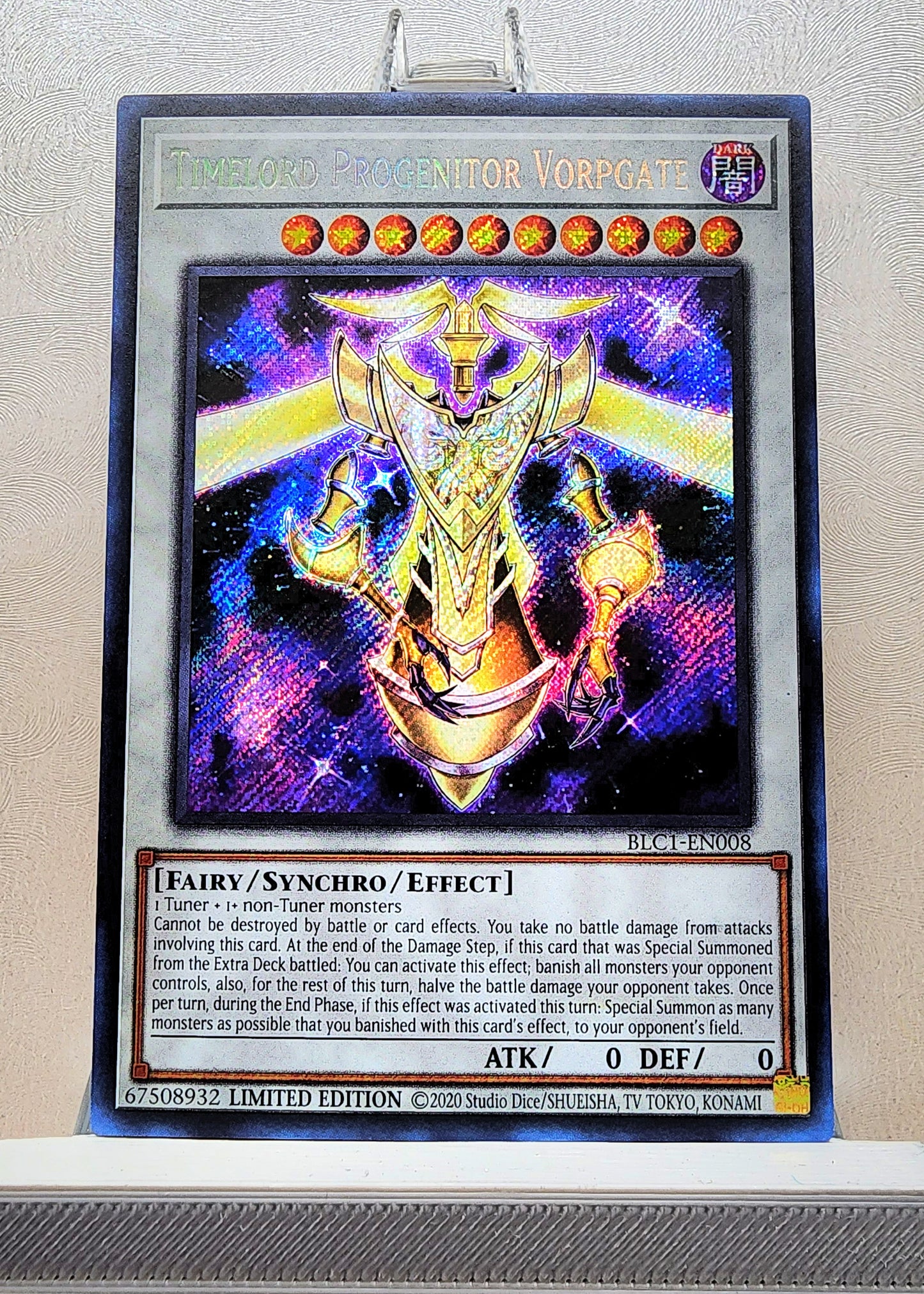 Yugioh! 1x Timelord Progenitor Vorpgate (BLC1 - Secret Rare) Limited Edition