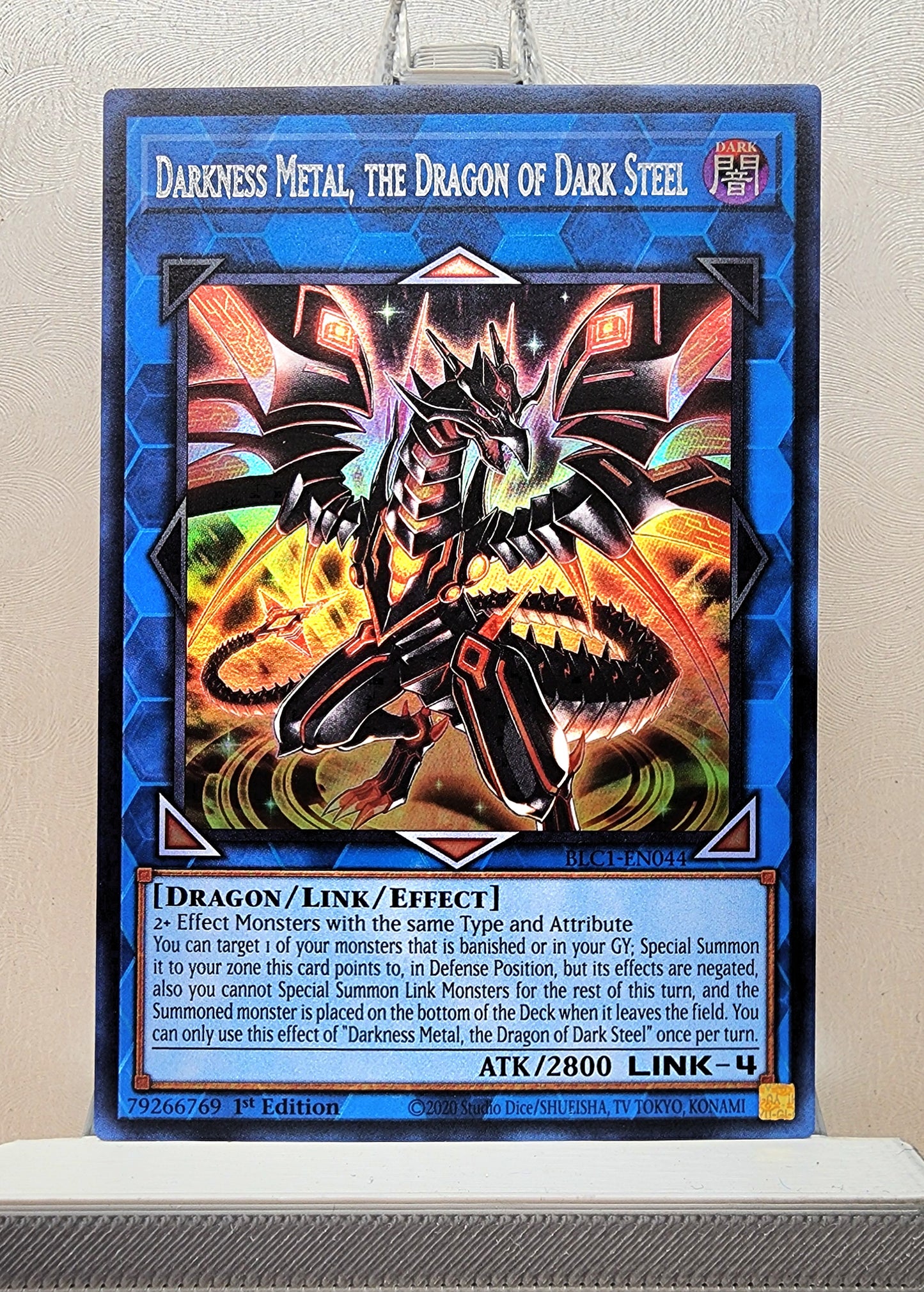 Yugioh! 1x Darkness Metal, the Dragon of Dark Steel (BLC1 - Ultra Rare) 1st Edition