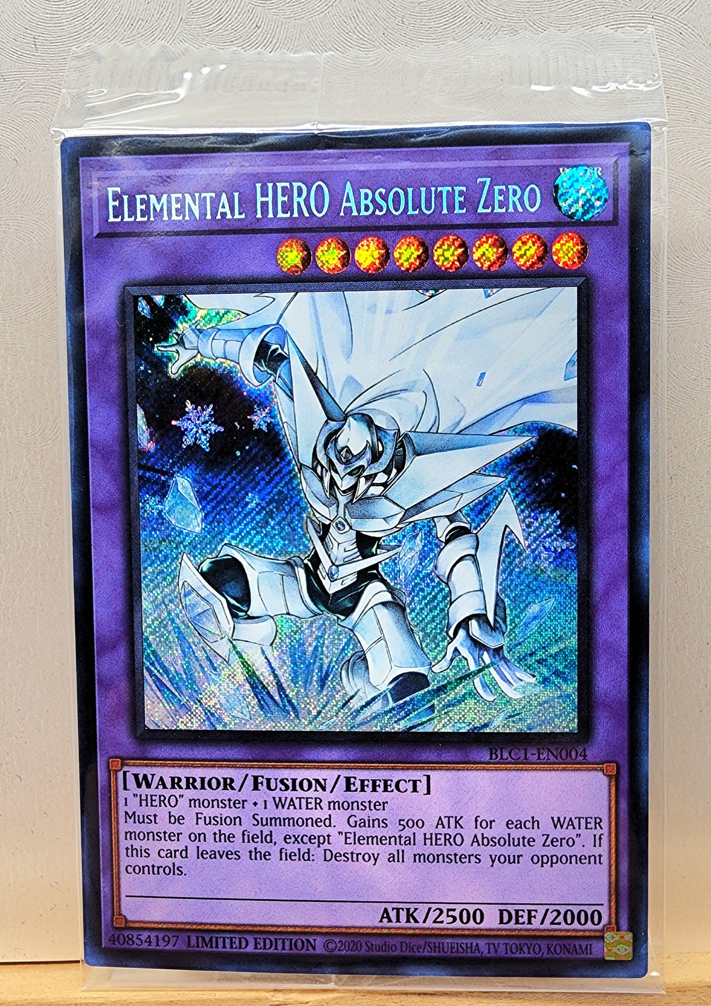 Yugioh! 1x Elemental HERO Absolute Zero (BLC1 - Secret Rare) Limited Edition