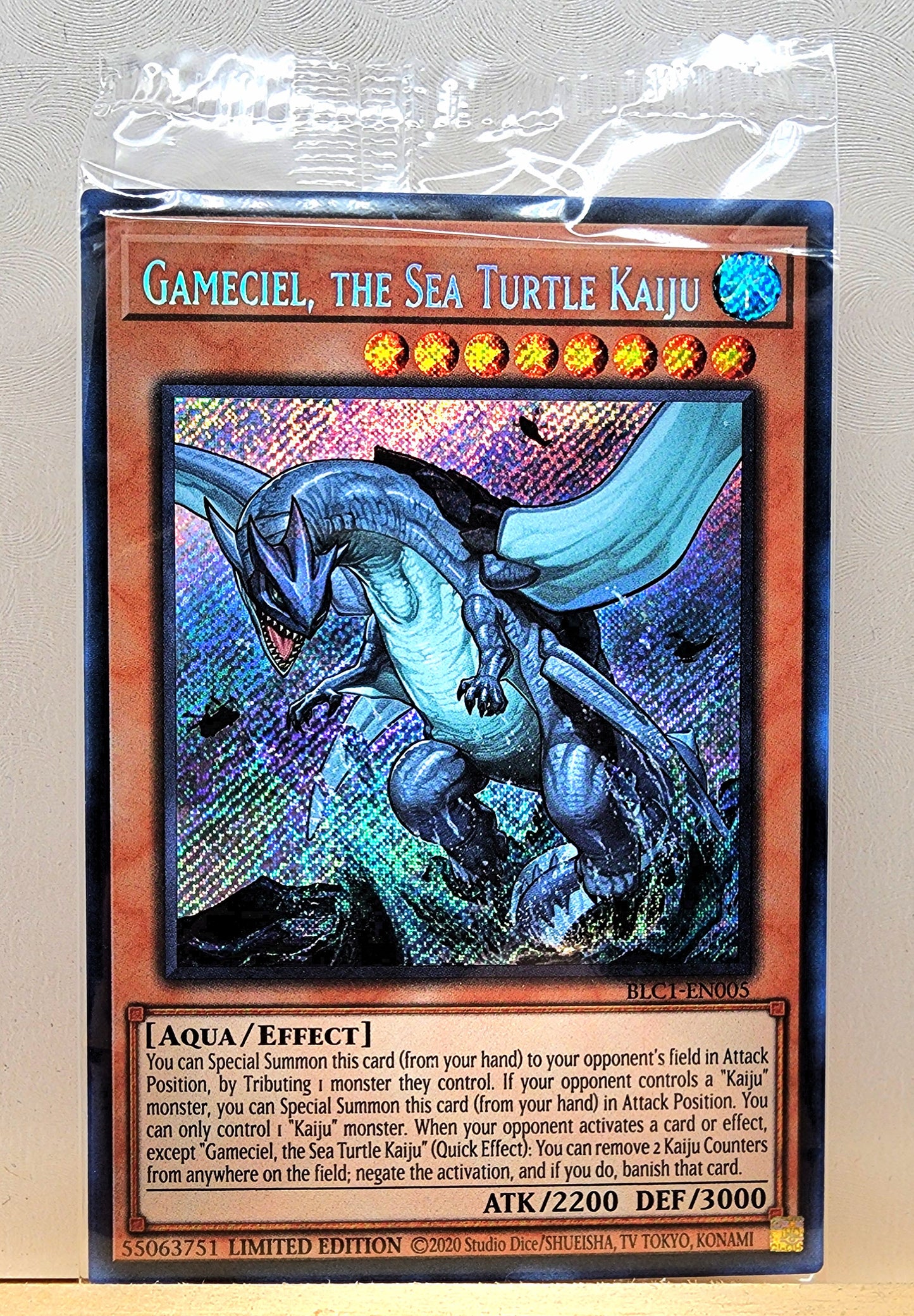 Yugioh! 1x Gameciel, the Sea Turtle Kaiju (BLC1 - Secret Rare) Limited Edition