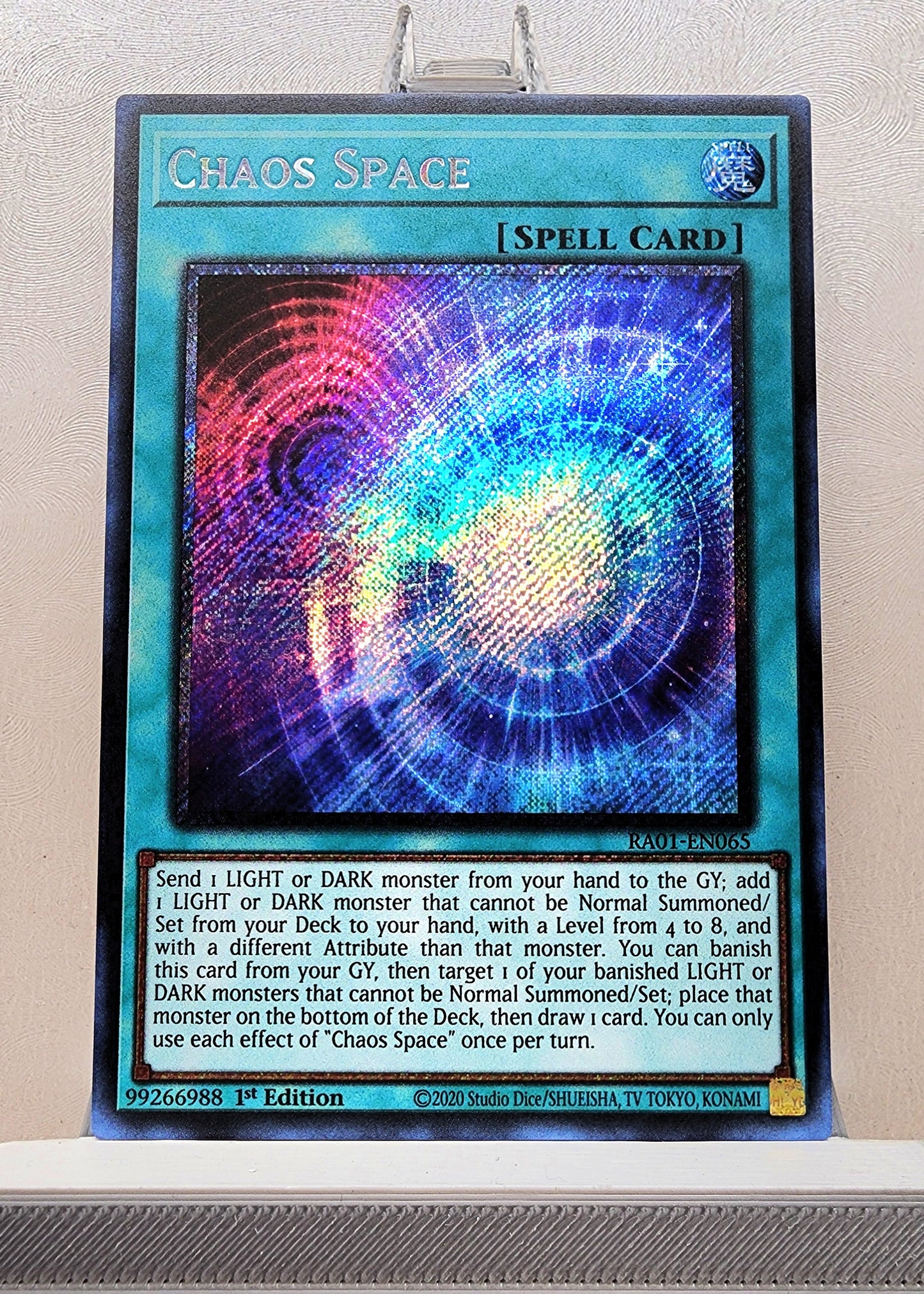 Yugioh! 1x Chaos Space (RA01 - Platinum Secret Rare) 1st Edition