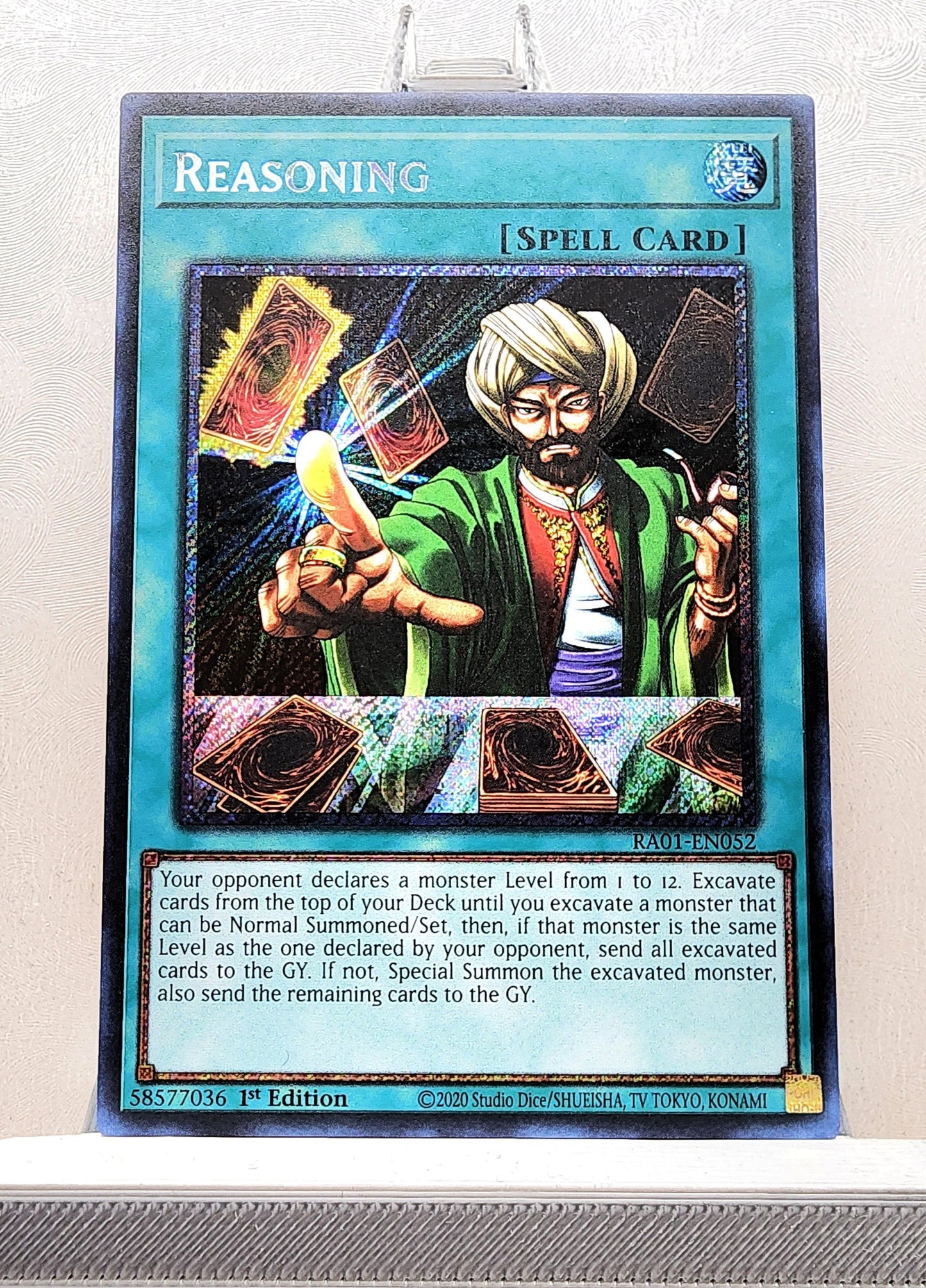 Yugioh! 1x Reasoning (RA01 - Platinum Secret Rare) 1st Edition