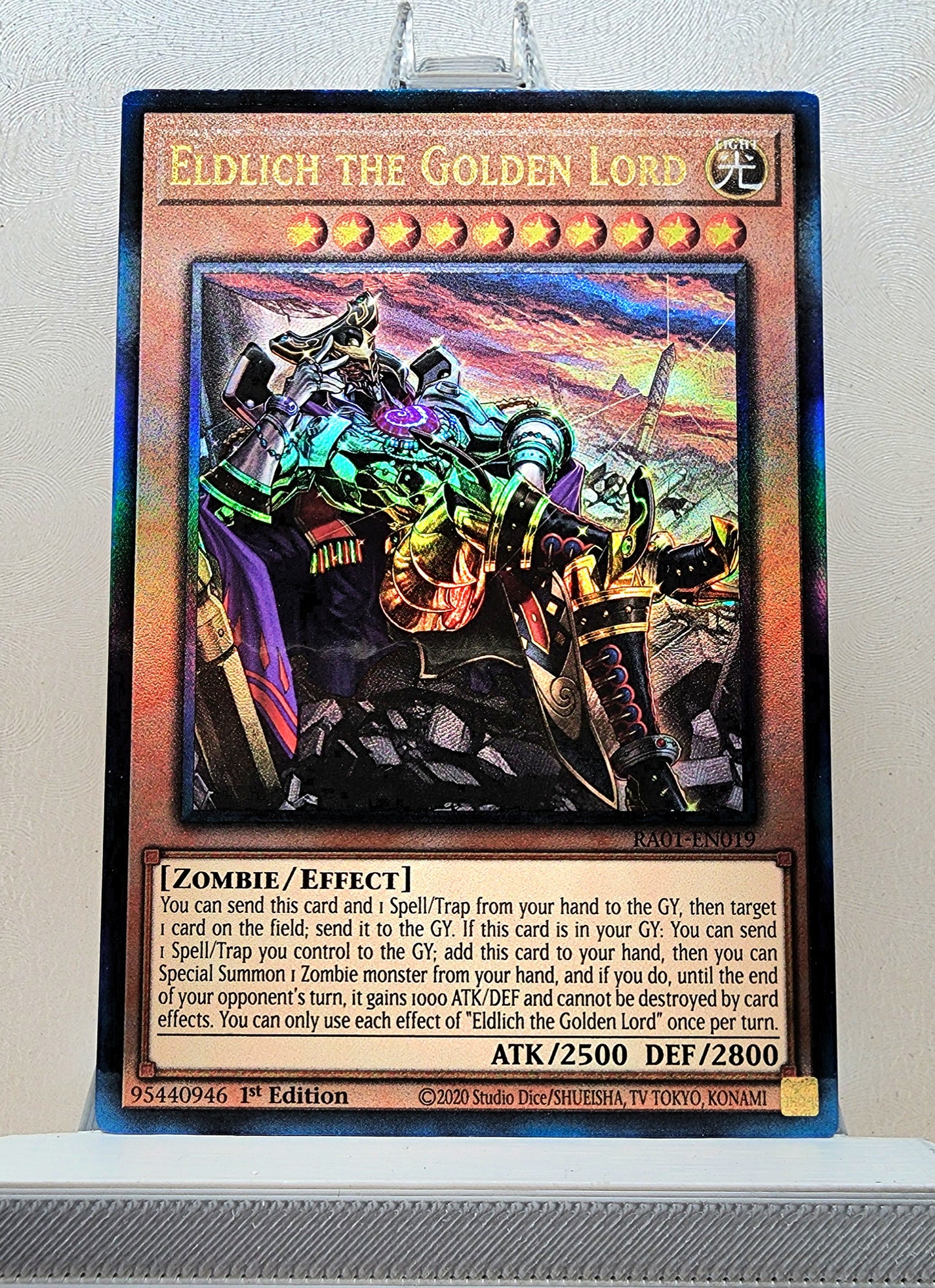 Yugioh! 1x Eldlich the Golden Lord Alt Art (RA01 - Prismatic Ultimate Rare) 1st Edition