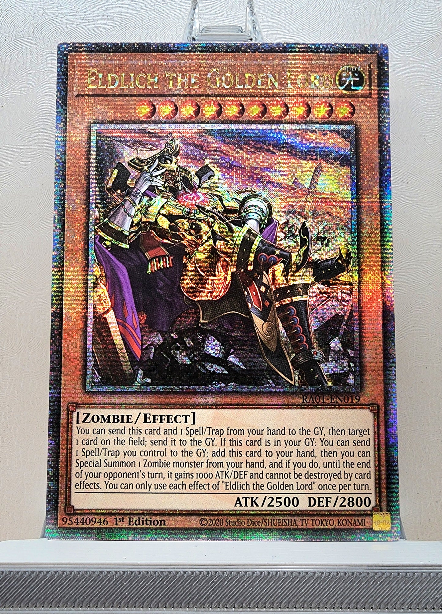 Yugioh! 1x Eldlich the Golden Lord Alt Art (RA01 - Quarter Century Secret Rare) 1st Edition