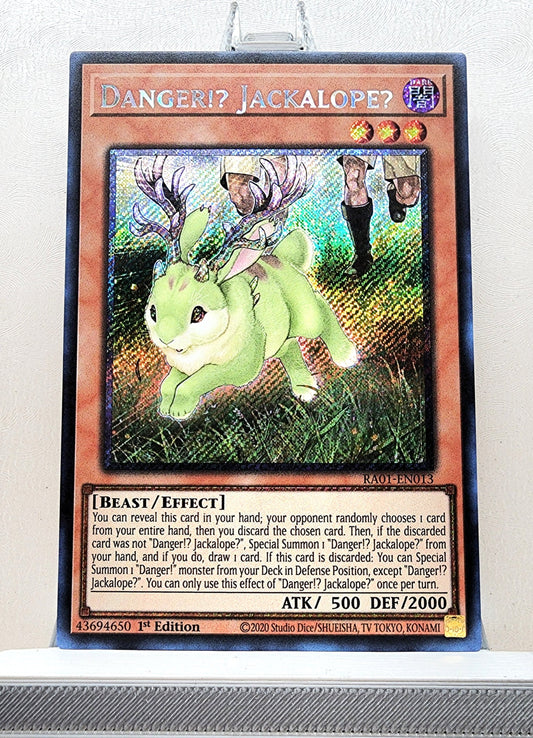 Yugioh! 1x Danger Jackalope (RA01 - Platinum Secret Rare) 1st Edition