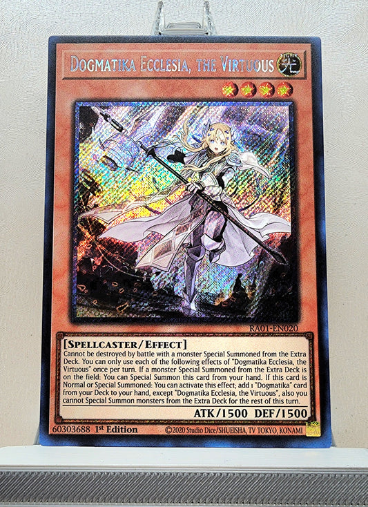 Yugioh! 1x Dogmatika Ecclesia, the Virtuous (RA01 - Platinum Secret Rare) 1st Edition