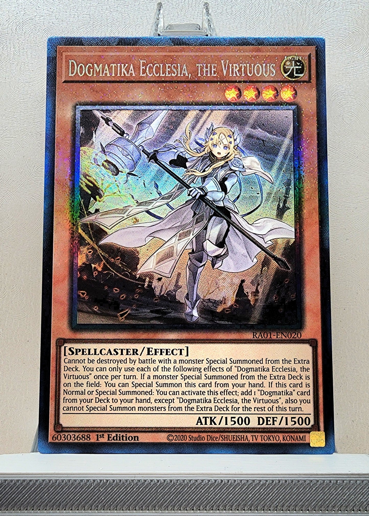 Yugioh! 1x Dogmatika Ecclesia, the Virtuous (RA01 - Prismatic Collectors Rare) 1st Edition