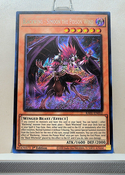 Yugioh! 1x Blackwing - Simoon the Poison Wind (RA01 - Secret Rare) 1st Edition