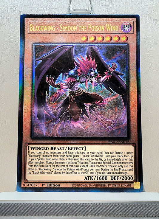 Yugioh! 1x Blackwing - Simoon the Poison Wind (RA01 - Prismatic Ultimate Rare) 1st Edition