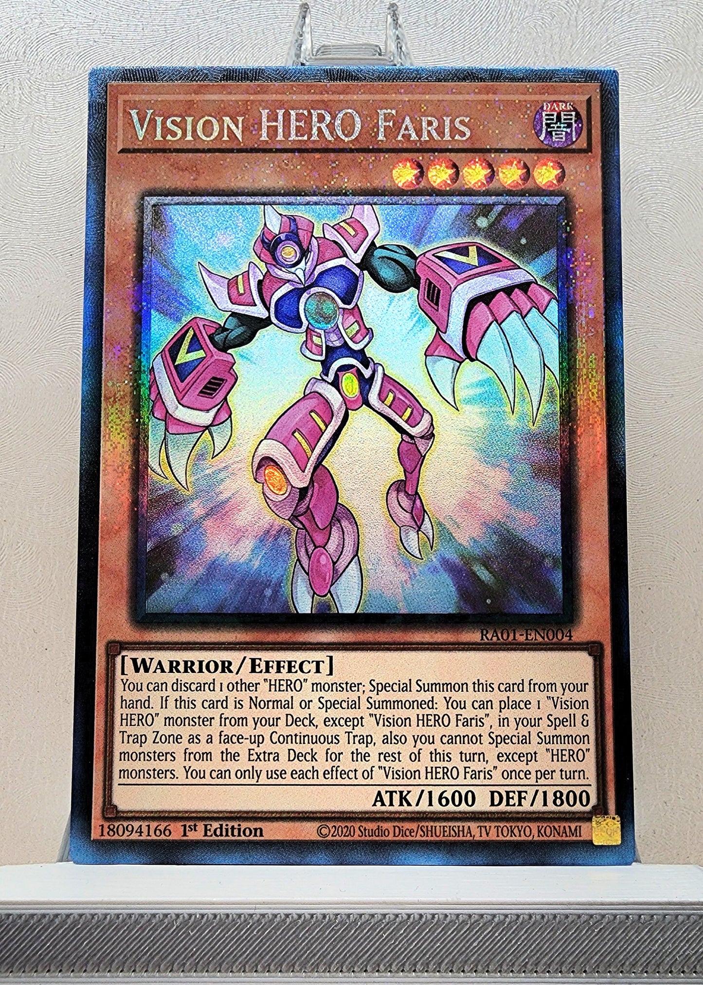 Yugioh! 1x Vision Hero Faris (RA01 - Prismatic Collectors Rare) 1st Edition