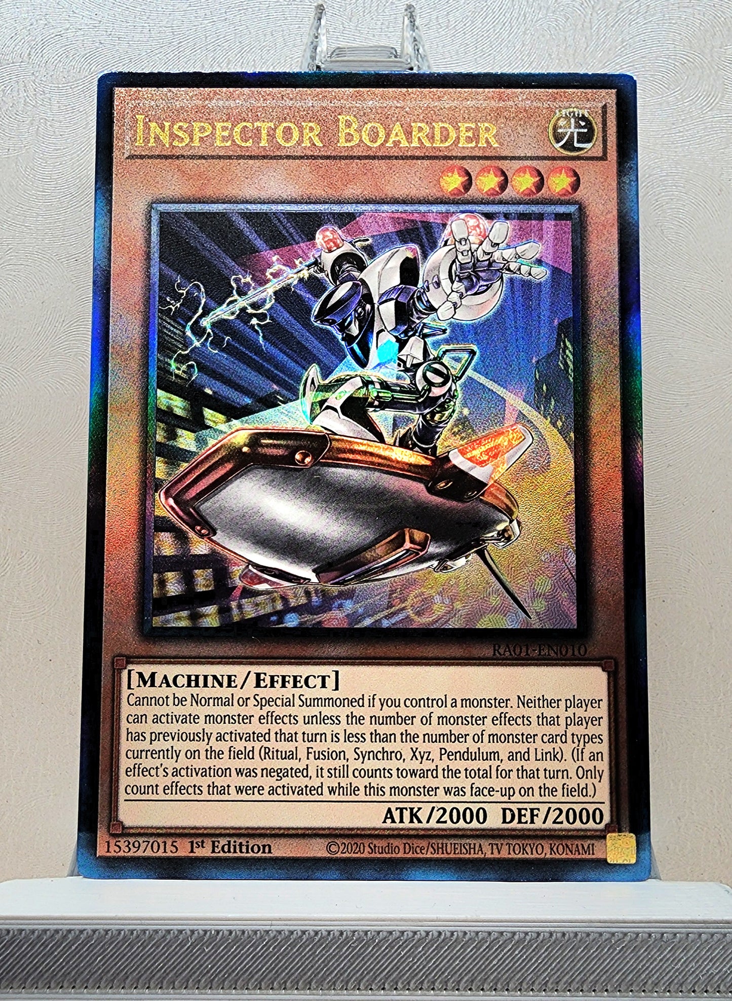 Yugioh! 1x Inspector Boarder (RA01 - Prismatic Ultimate Rare) 1st Edition