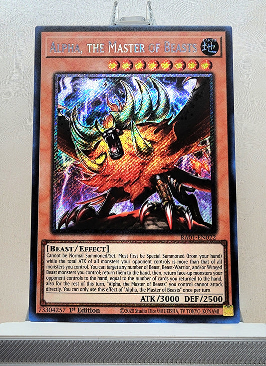 Yugioh! 1x Alpha, the Master of Beasts (RA01 - Platinum Secret Rare) 1st Edition