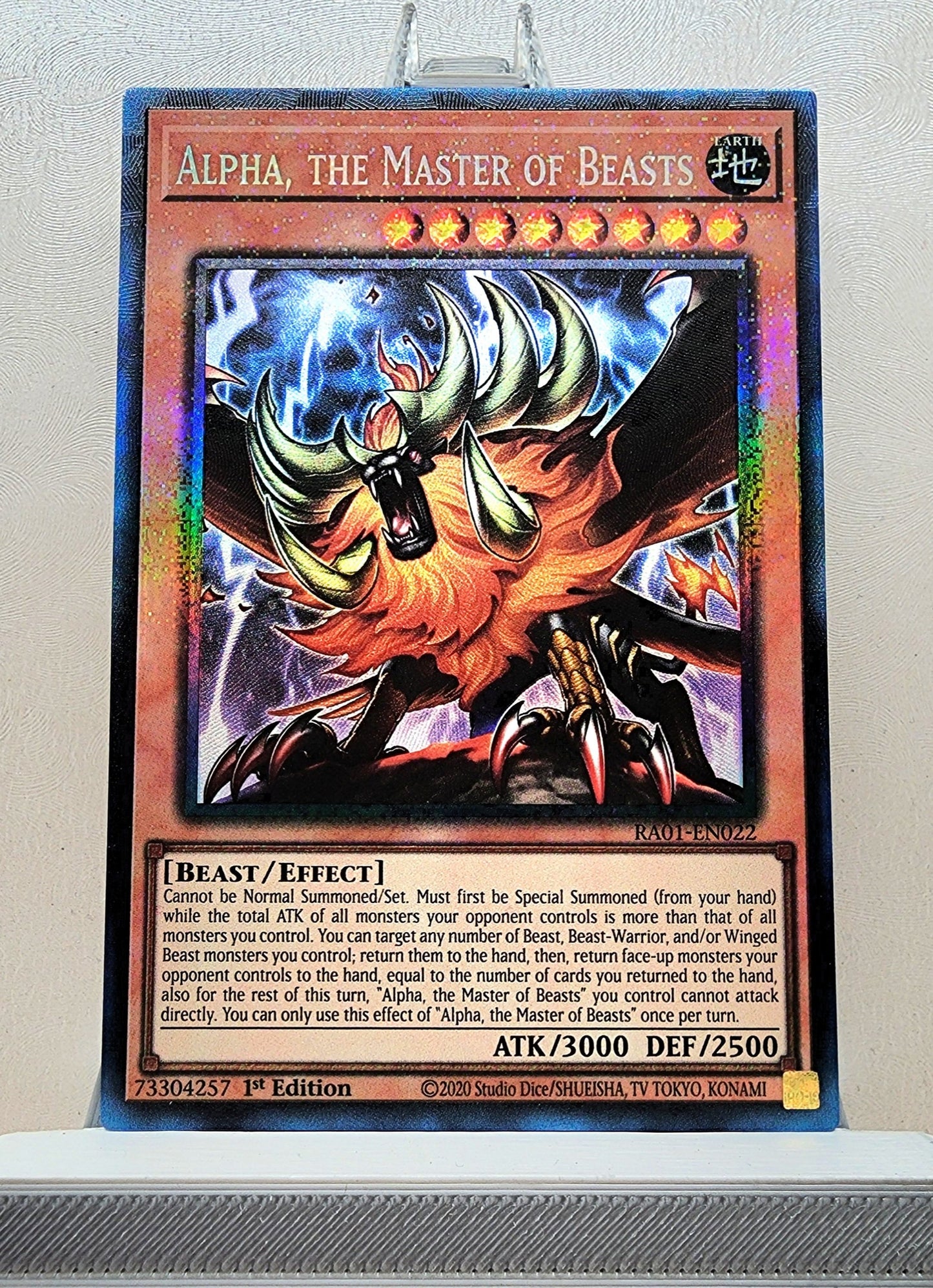 Yugioh! 1x Alpha, the Master of Beasts (RA01 - Prismatic Collectors Rare) 1st Edition