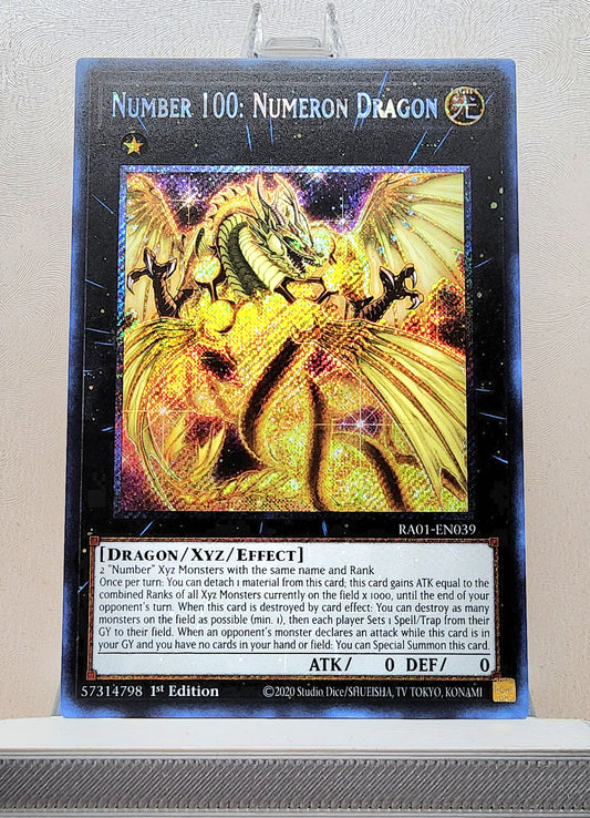 Yugioh! 1x Number 100: Numeron Dragon (RA01 - Platinum Secret Rare) 1st Edition