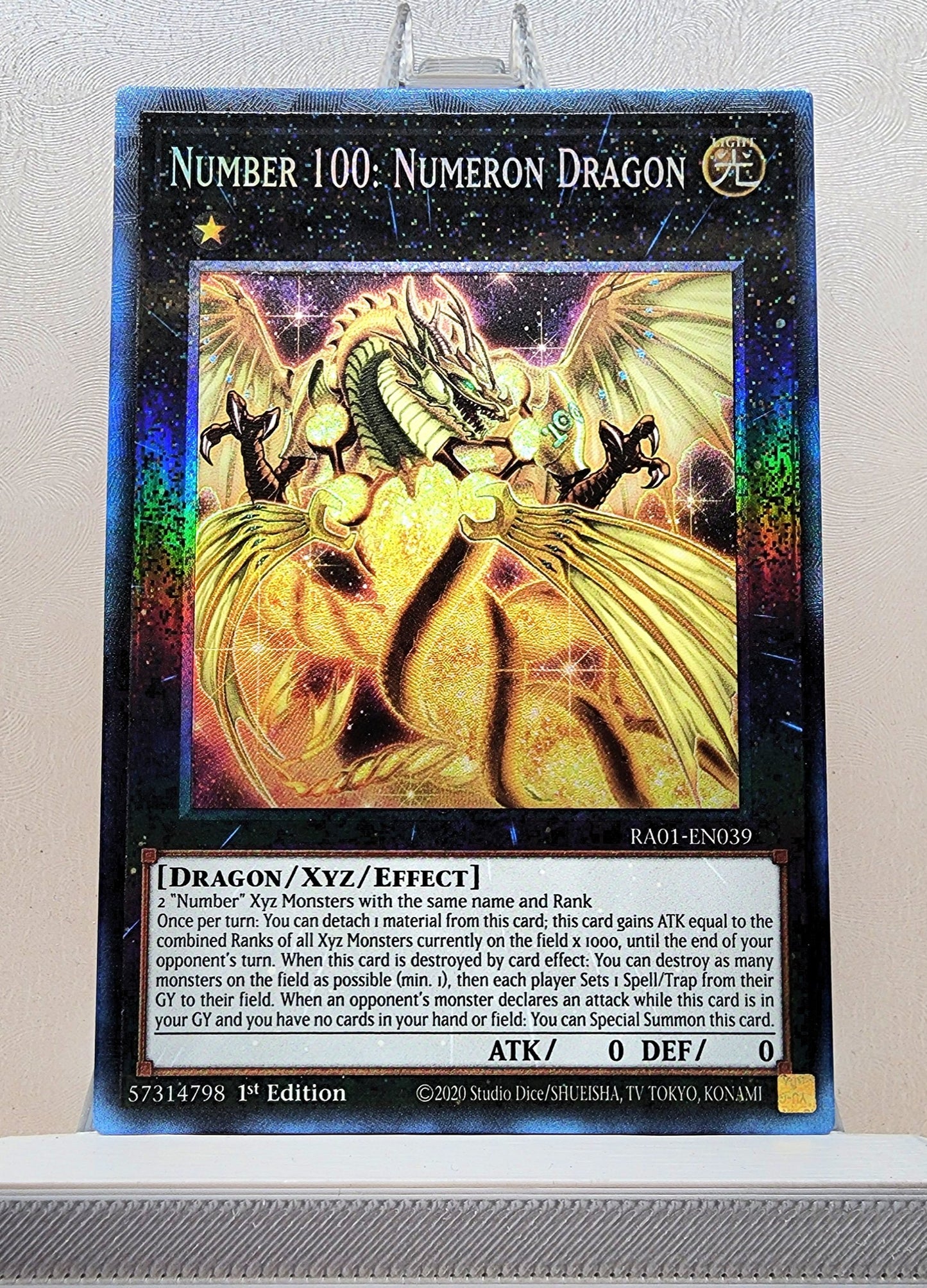 Yugioh! 1x Number 100: Numeron Dragon (RA01 - Prismatic Collectors Rare) 1st Edition