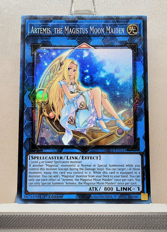 Yugioh! 1x Artemis, the Magistus Moon Maiden (RA01 - Prismatic Collectors Rare) 1st Edition