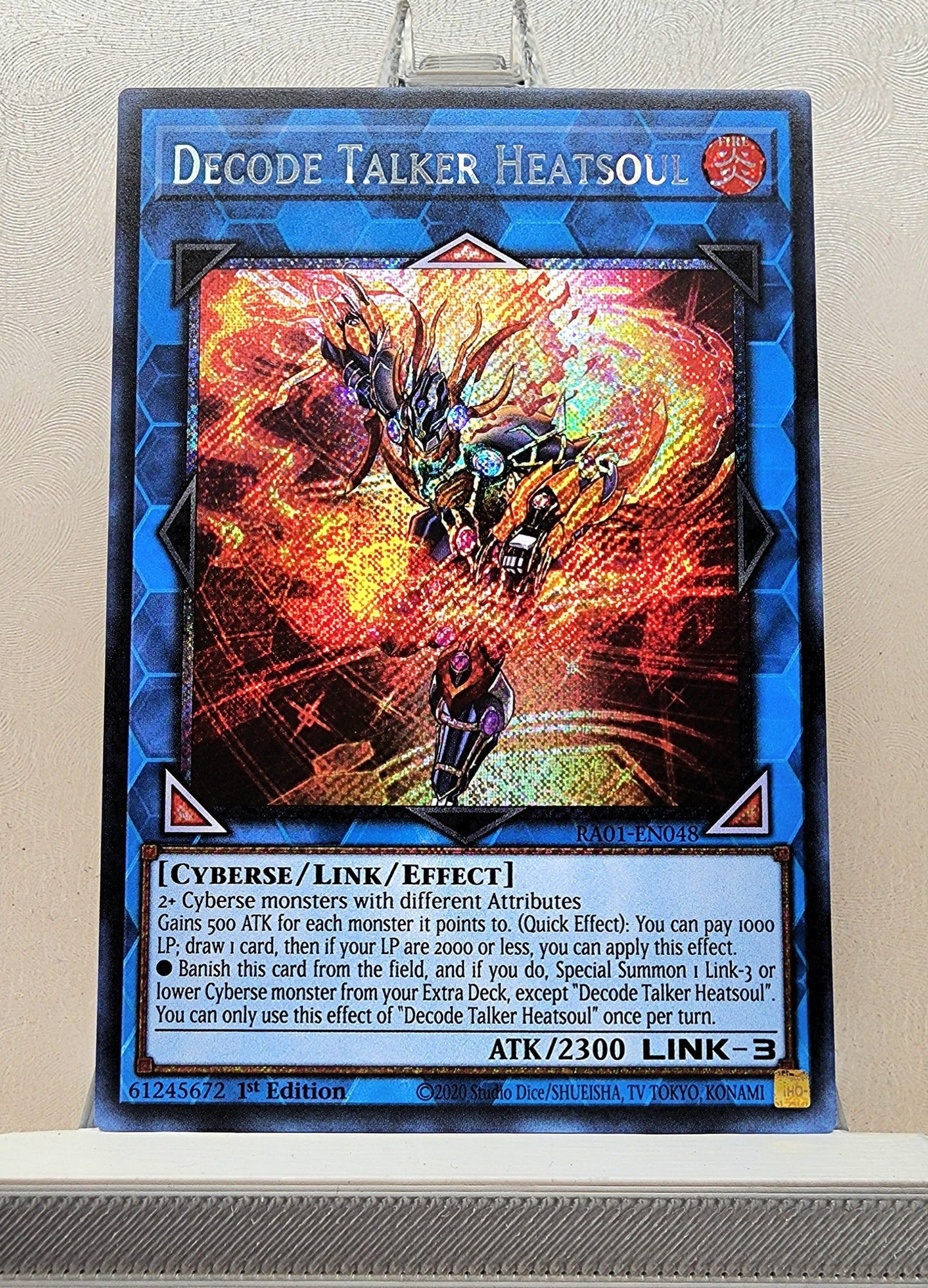 Yugioh! 1x Decode Talker Heatsoul (RA01 - Platinum Secret Rare) 1st Edition