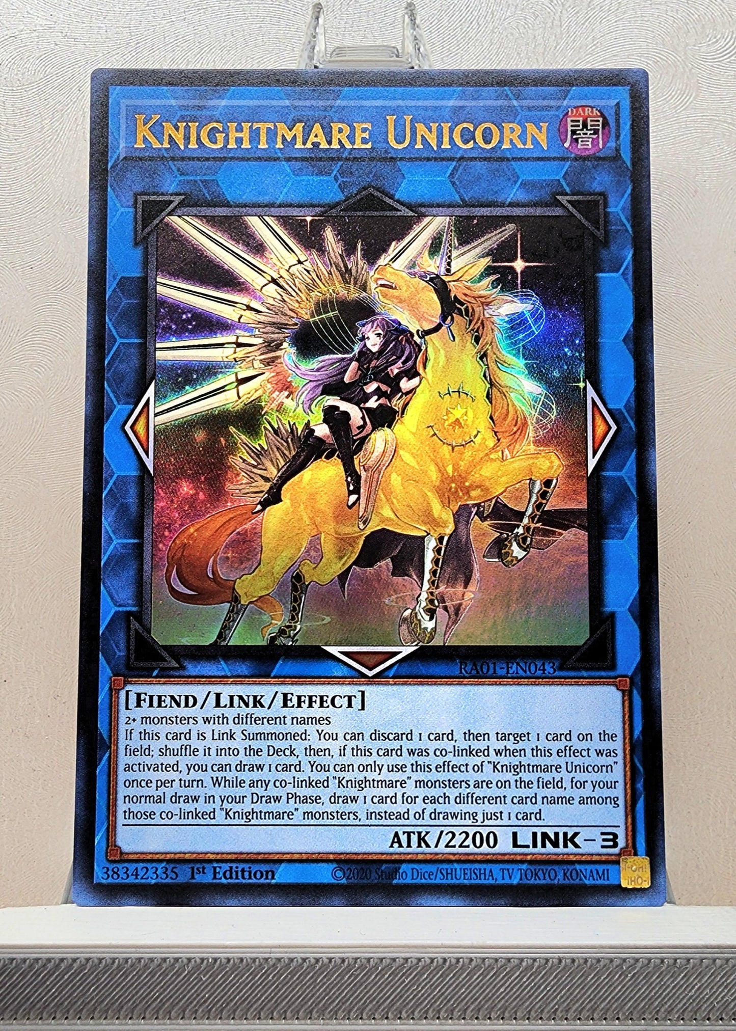 Yugioh! 1x Knightmare Unicorn Alt Art (RA01 - Ultra Rare) 1st Edition