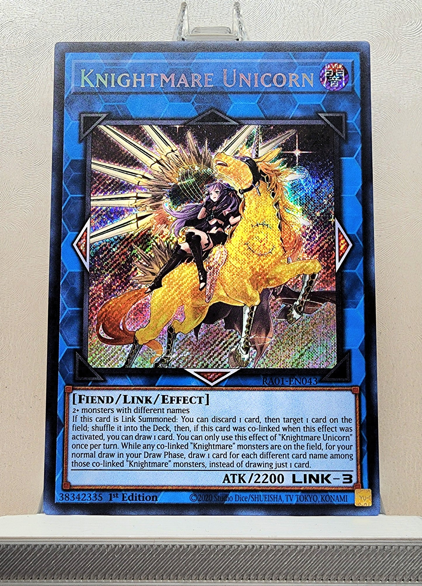 Yugioh! 1x Knightmare Unicorn Alt Art (RA01 - Secret Rare) 1st Edition