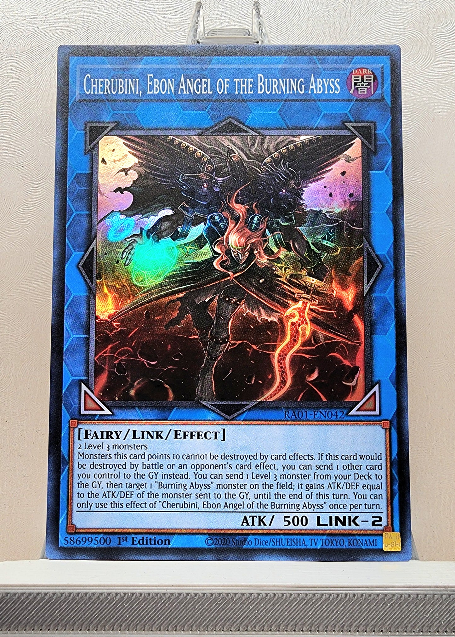 Yugioh! 1x Cherubini, Ebon Angel of the Burning Abyss (RA01 - Super Rare) 1st Edition