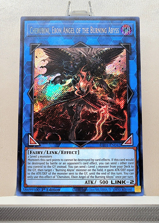 Yugioh! 1x Cherubini, Ebon Angel of the Burning Abyss (RA01 - Secret Rare) 1st Edition