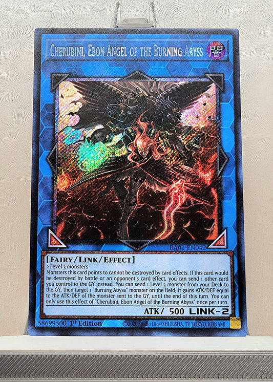 Yugioh! 1x Cherubini, Ebon Angel of the Burning Abyss (RA01 - Platinum Secret Rare) 1st Edition