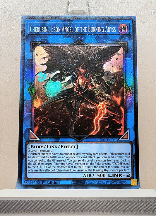 Yugioh! 1x Cherubini, Ebon Angel of the Burning Abyss (RA01 - Prismatic Collectors Rare) 1st Edition