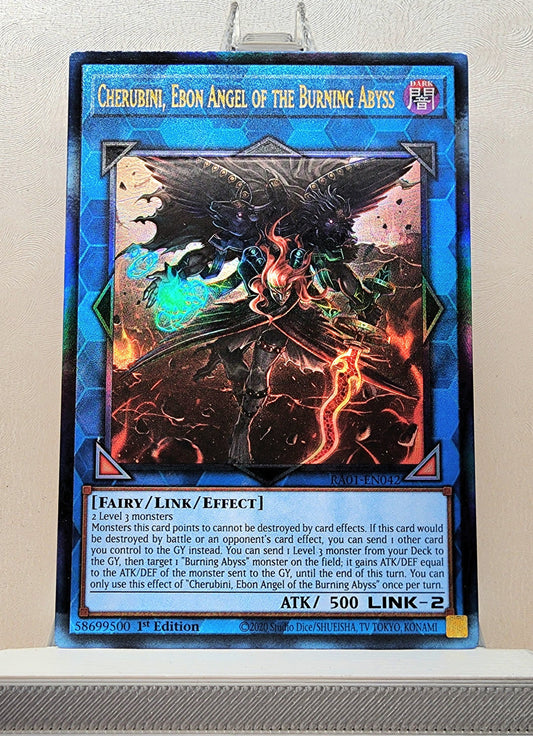 Yugioh! 1x Cherubini, Ebon Angel of the Burning Abyss (RA01 - Prismatic Ultimate Rare) 1st Edition